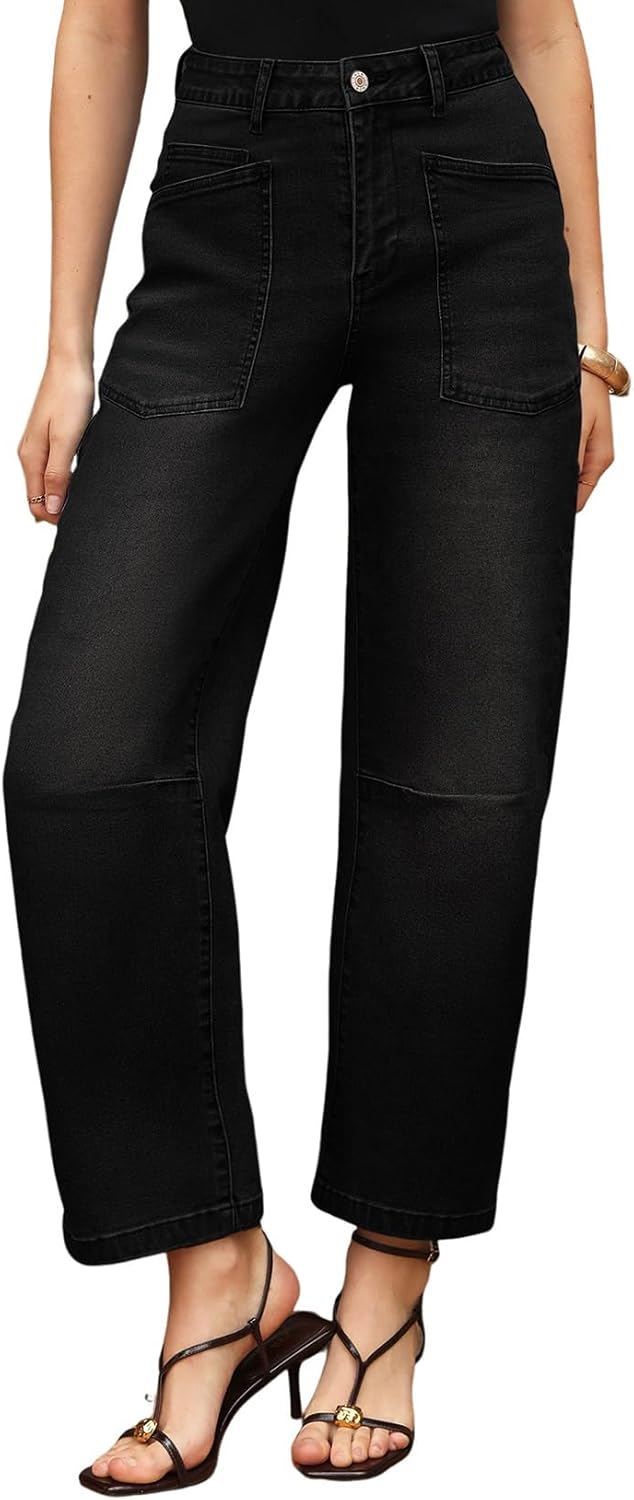 Thumbnail 3 de EVALESS Baggy Barrel Jeans High Waisted Ankle