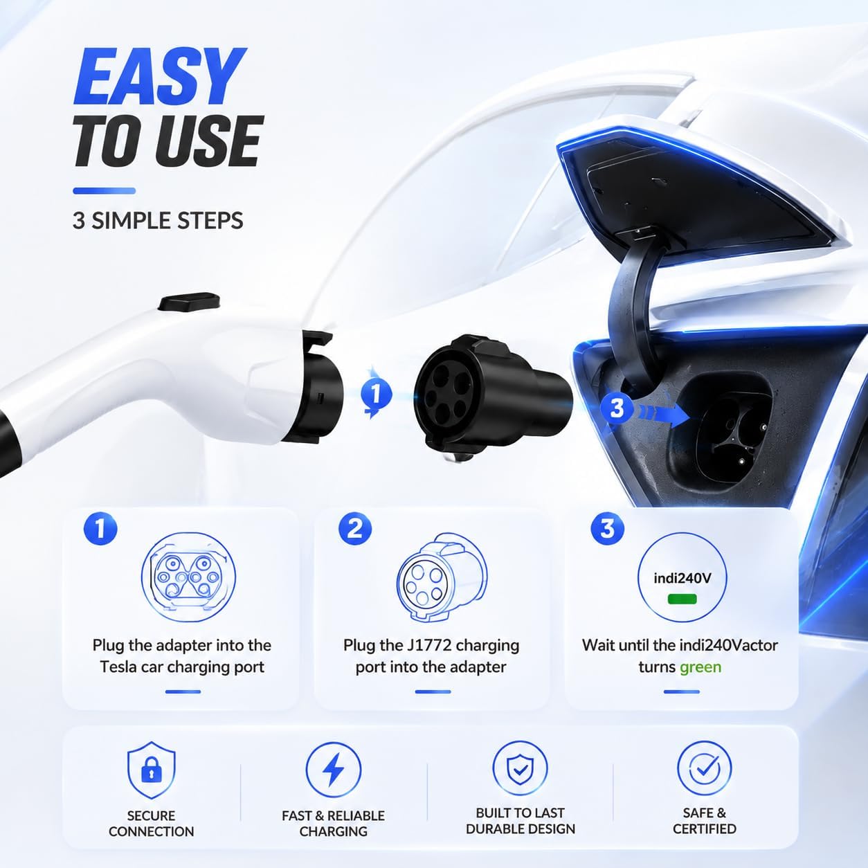 Detalle 2 de J1772 to NACS EV Charging Adapter 80A