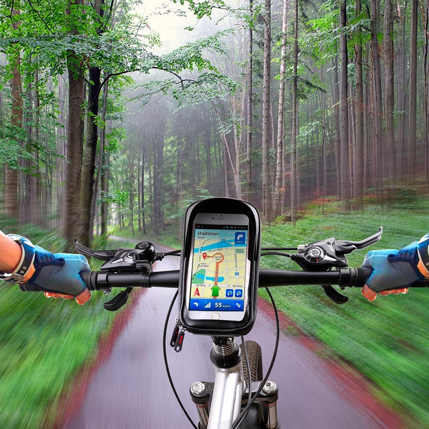 Detalle de ROTTO Fahrrad Lenkertasche – wasserdichte Handyhalterung mit Touchscreen, 7 Zoll, inklusive Regenschutz (Upgrade-Version)