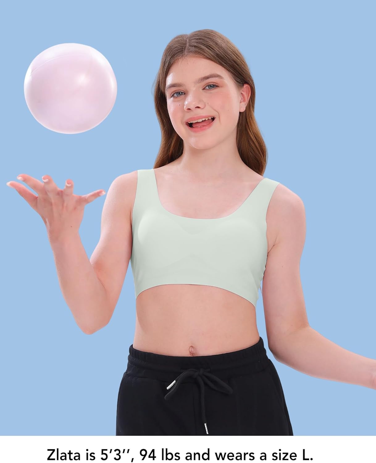 Thumbnail 1 de SALIA GIRL Girls’ Training Bras (10–16) Seamless Sports Bra with Removable Padding