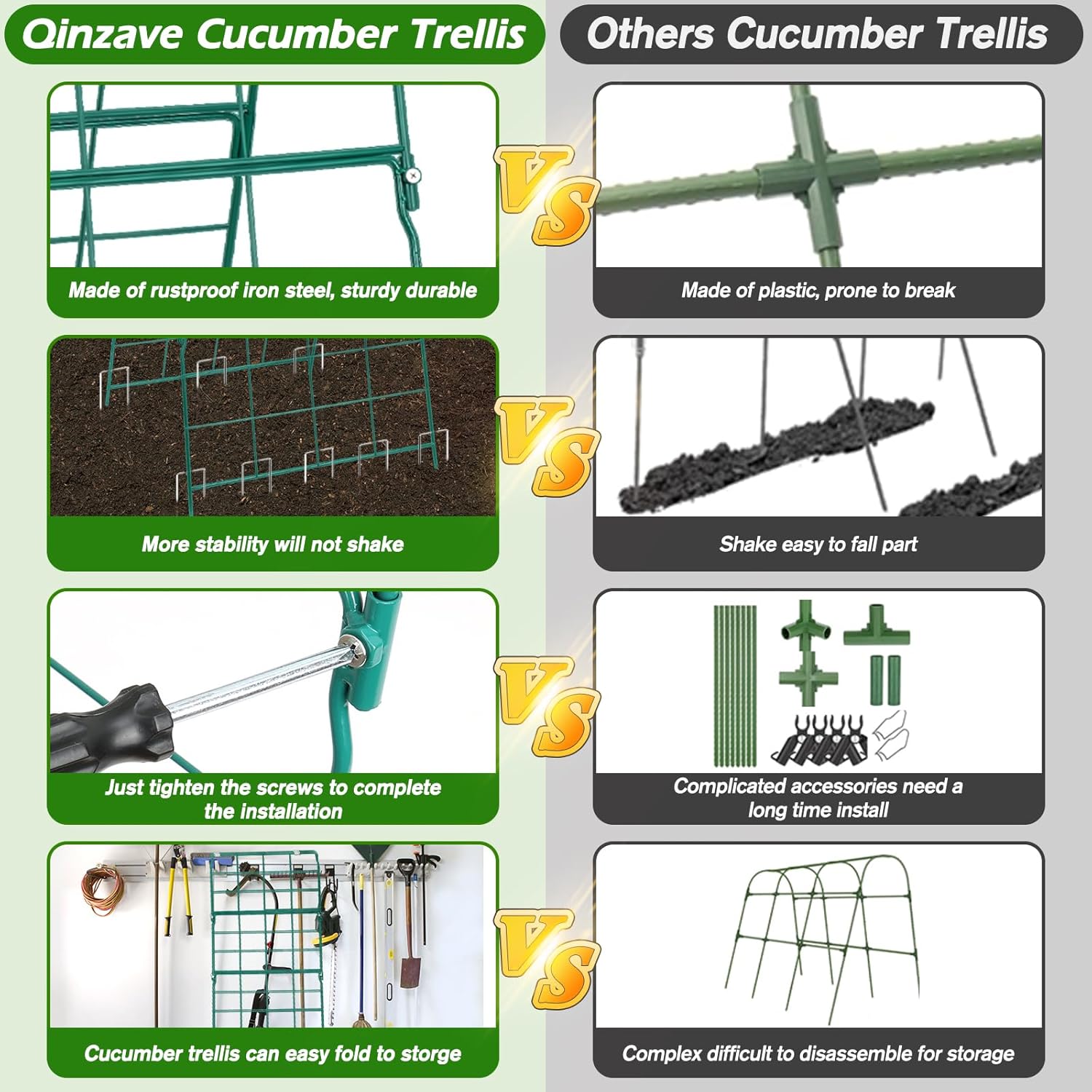 Thumbnail 2 de Cucumber Trellis for Raised Bed A Frame – Foldable Metal Garden Trellis for Climbing Plants