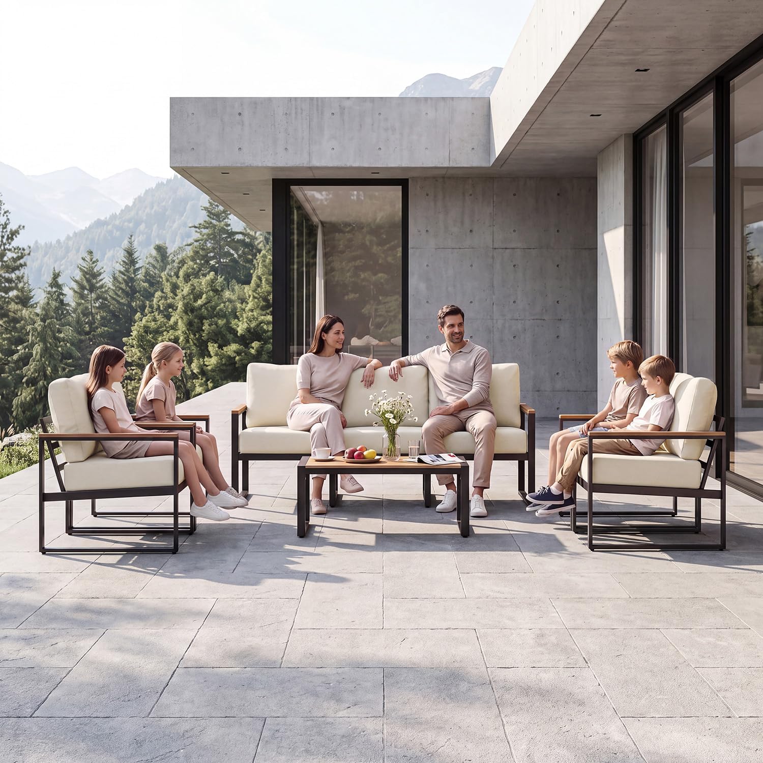 Detalle 1 de Aoxun Patio Furniture Set, 5-Piece