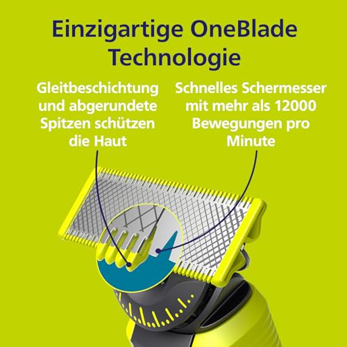 Detalle de Philips OneBlade Original 360-Klingen (QP440/60) – 4er-Pack, kompatibel mit allen OneBlade und OneBlade Pro Modellen