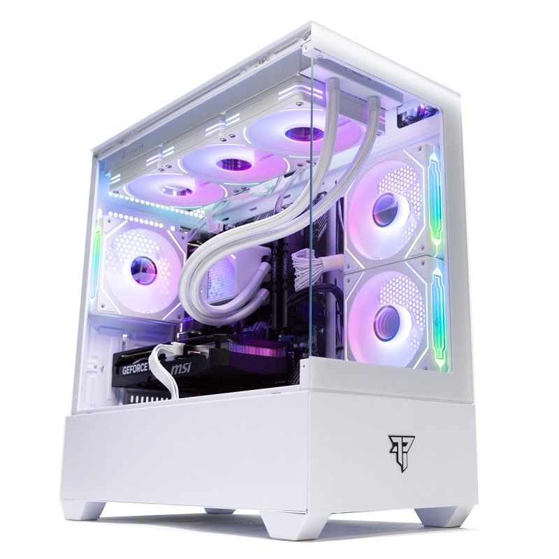 Detalle de PcCom Ready: Ryzen 7 5800X3D, 32 GB, 1 TB NVMe y RTX 5060 Ti 16 GB en blanco con Windows 11 Home