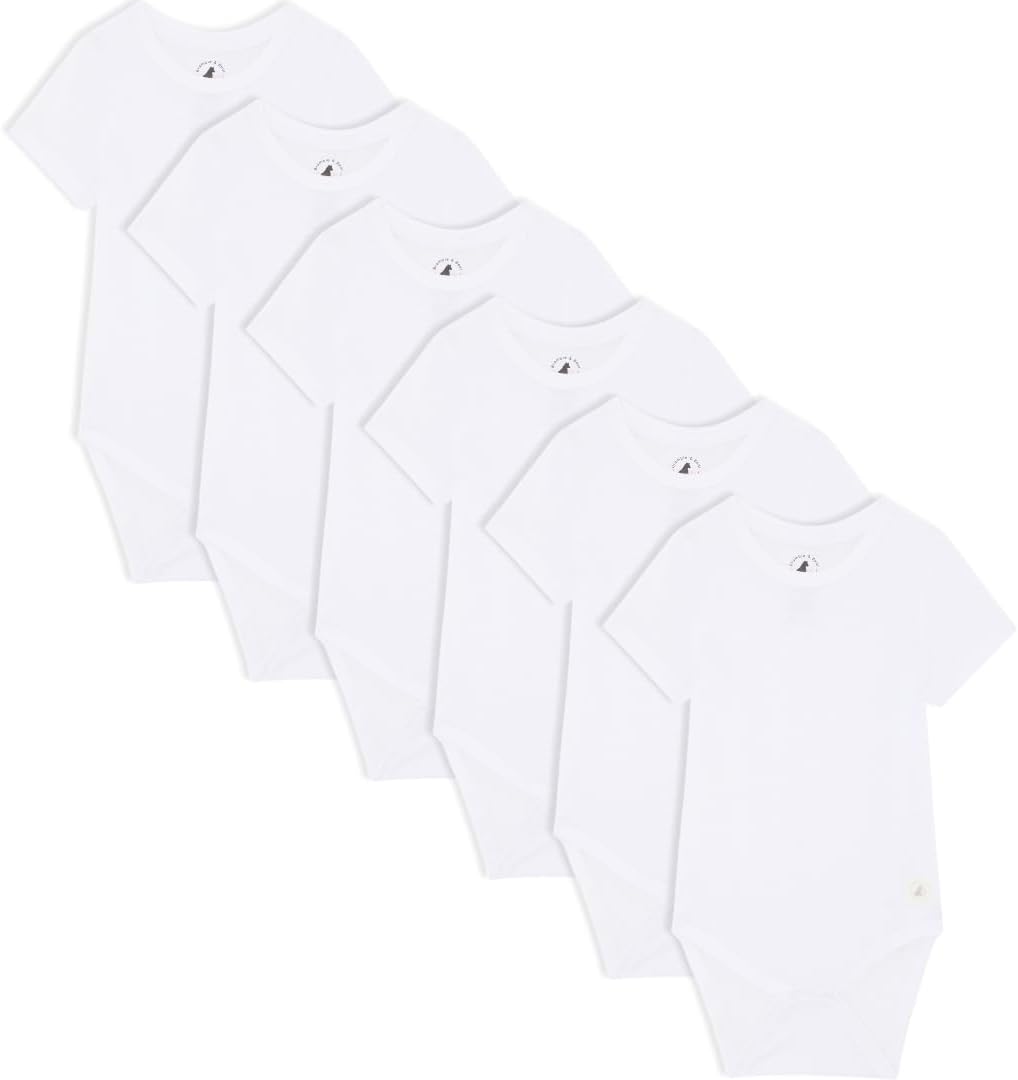 Detalle de Bramble & Bear Organic Cotton Baby Vests (3/6 Pack) – Short & Long Sleeve Unisex Bodysuits for 0–3 Years