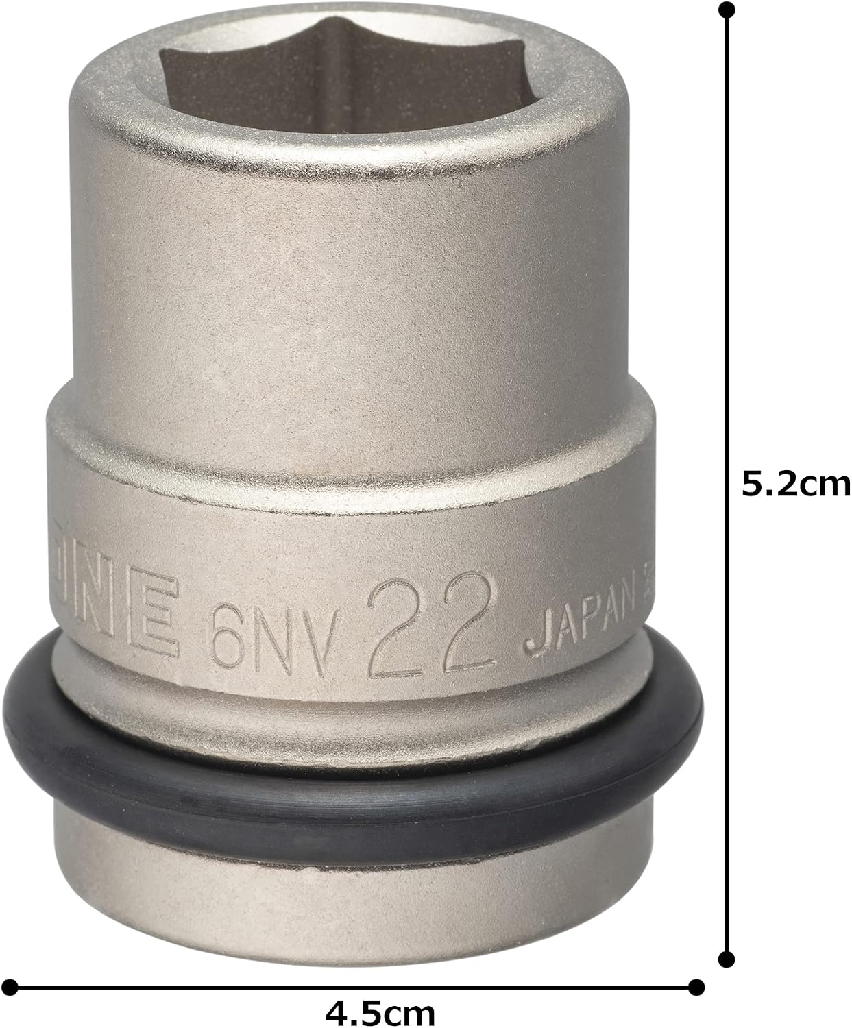 Detalle de トネ(TONE) HP6NV-22 インパクト用ソケット 19.0mm差込角・二面幅22mm・全長52mm