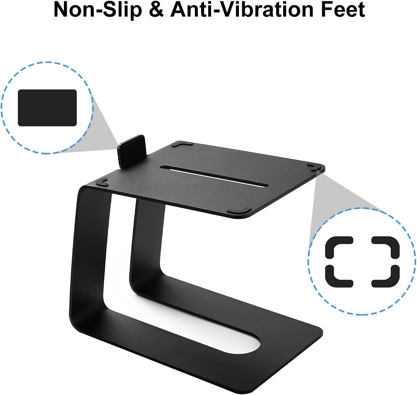 Thumbnail 4 de Ventray Supports d’enceintes de bureau avec inclinaison 5° (paire) — supports moniteur studio anti-vibrations, noir
