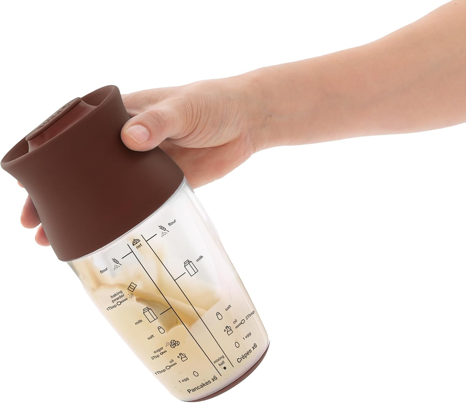 Detalle de Lékué Shaker per impasti 500 ml: mescola rapidamente e prepara pancake, frittelle e crepes