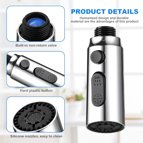 Detalle de OSDUE juego de aireador de grifo de 360° con 3 modos (M22–M24, G1/2) para cocina