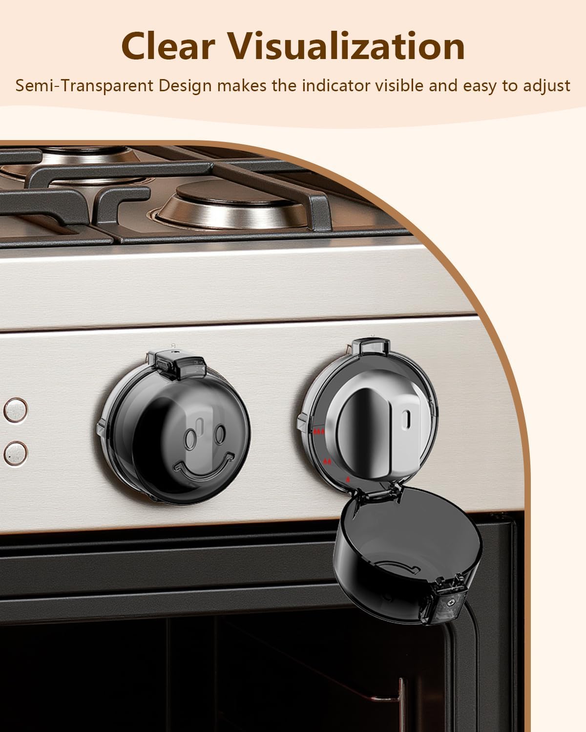 Thumbnail 6 de BBsecure Stove Knob Covers--Balck Stove Safety Covers, 5-Pack, Dual-Button Lock
