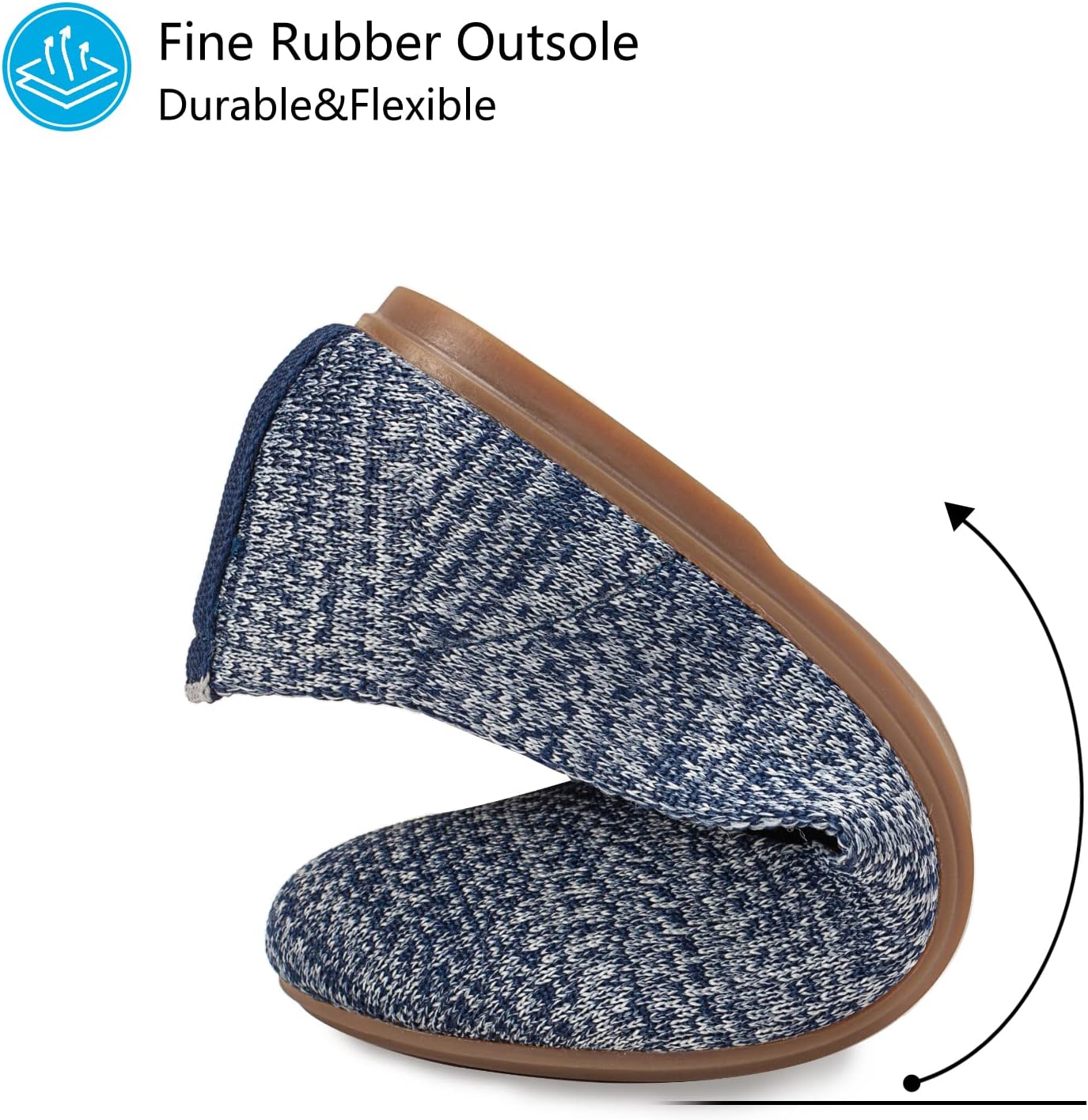 Thumbnail 5 de Frank Mully Damen Ballerinas Slip On Knit – Runde Zehe, bequeme Alltags-Schuhe