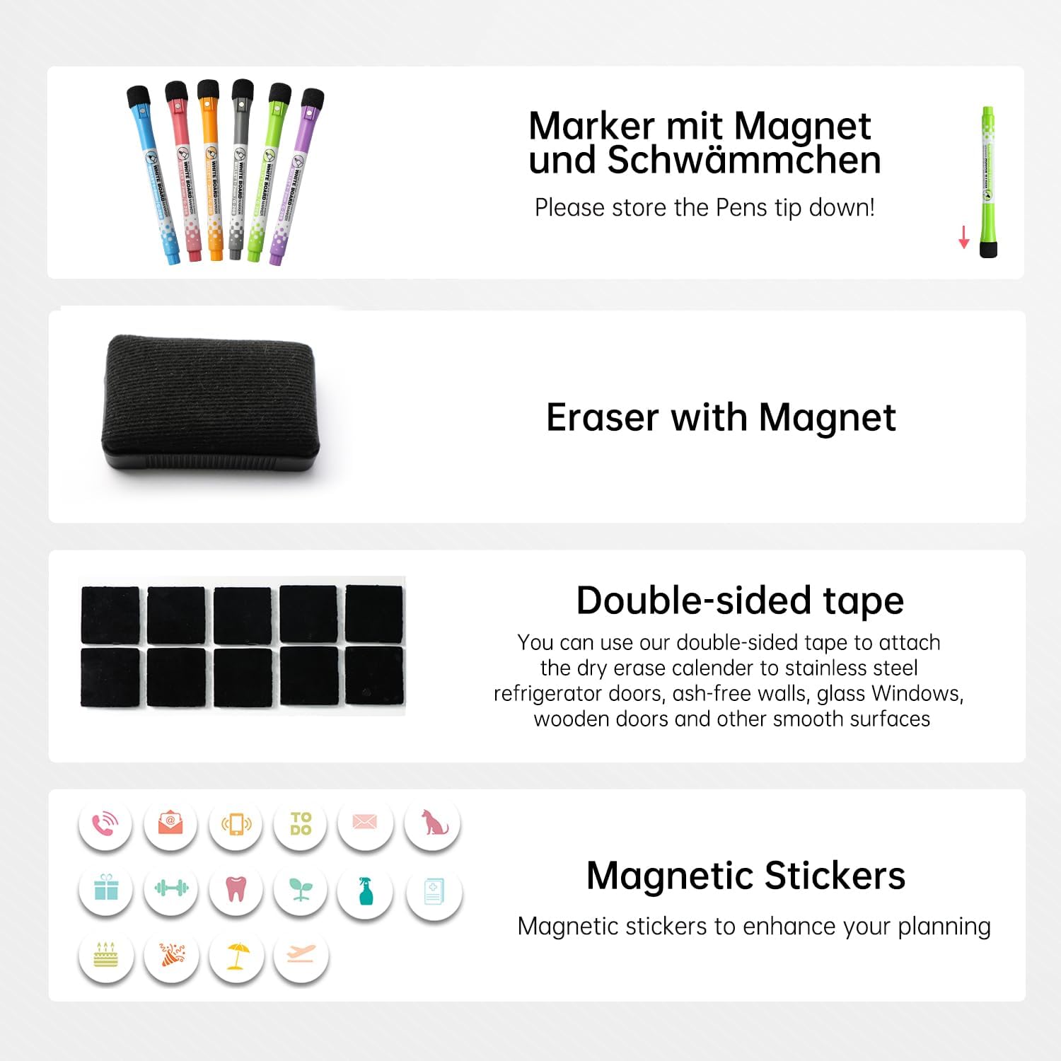 Thumbnail 5 de MCCORL Magnetic Fridge Whiteboard Calendar (Weekly/Monthly Planner) for family reminders