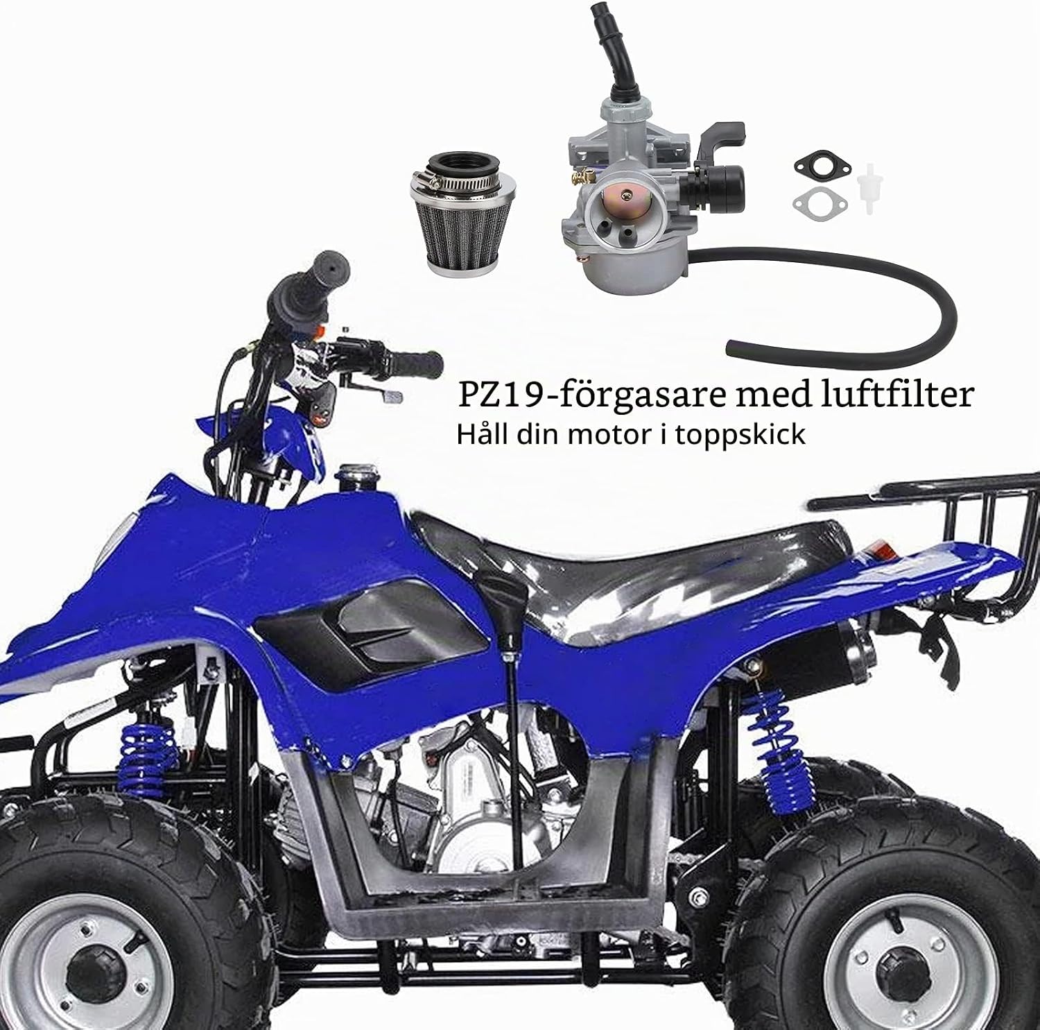 Detalle de Aramox PZ19-förgasarsats med luftfilter, 35 mm filterfäste för ATV