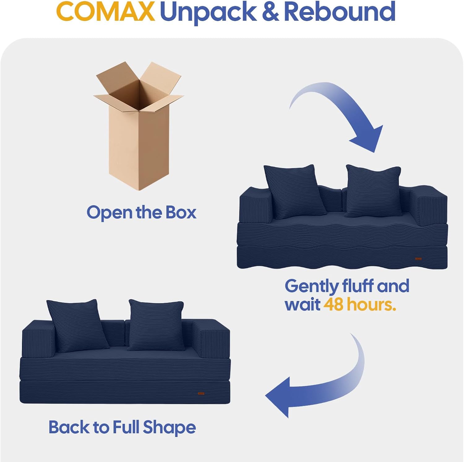 Thumbnail 5 de COMAX Futon Sofa Bed: 4-in-1 Convertible for Small Spaces
