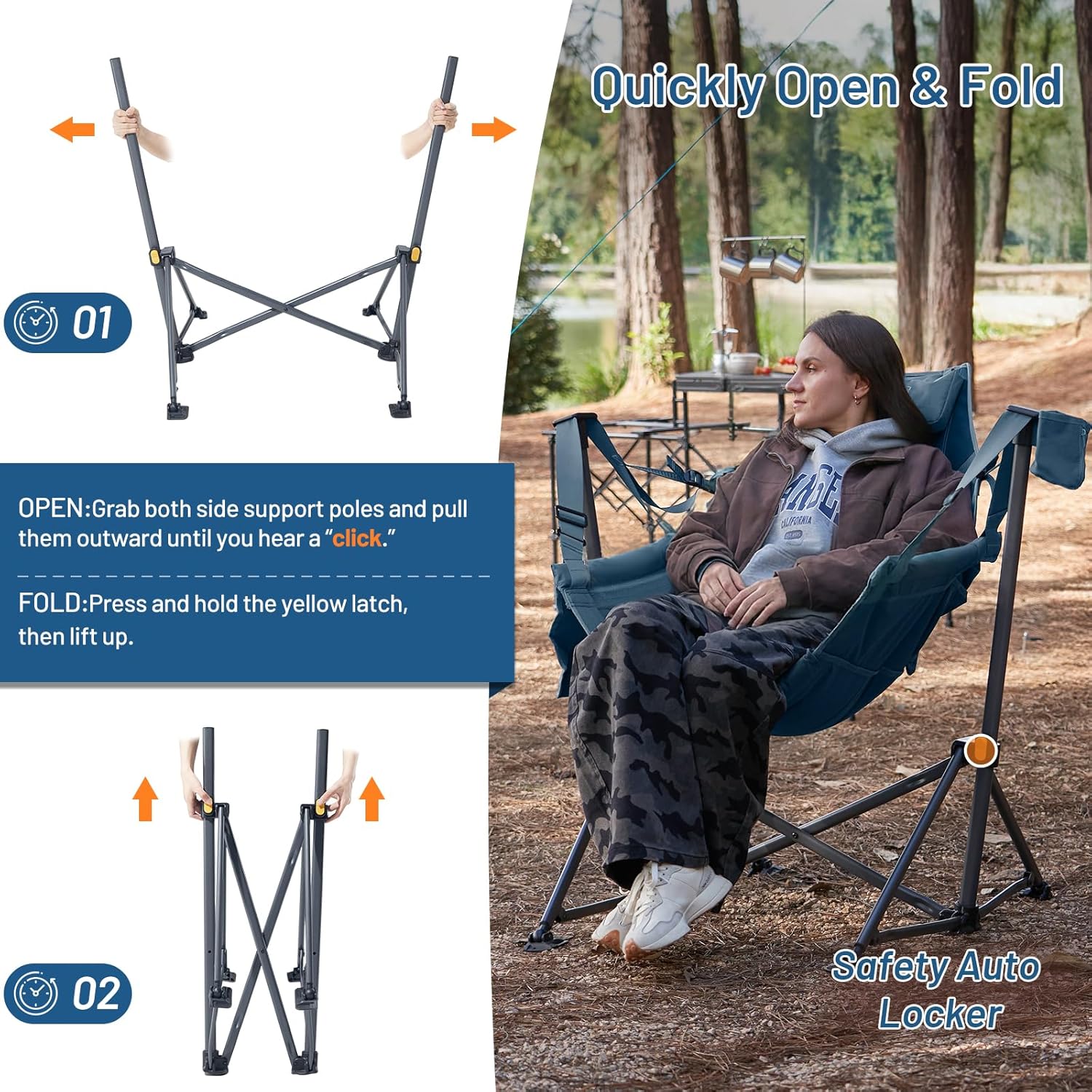 Thumbnail 6 de TIMBER RIDGE Hammock Camping Chair 350 lb Capacity