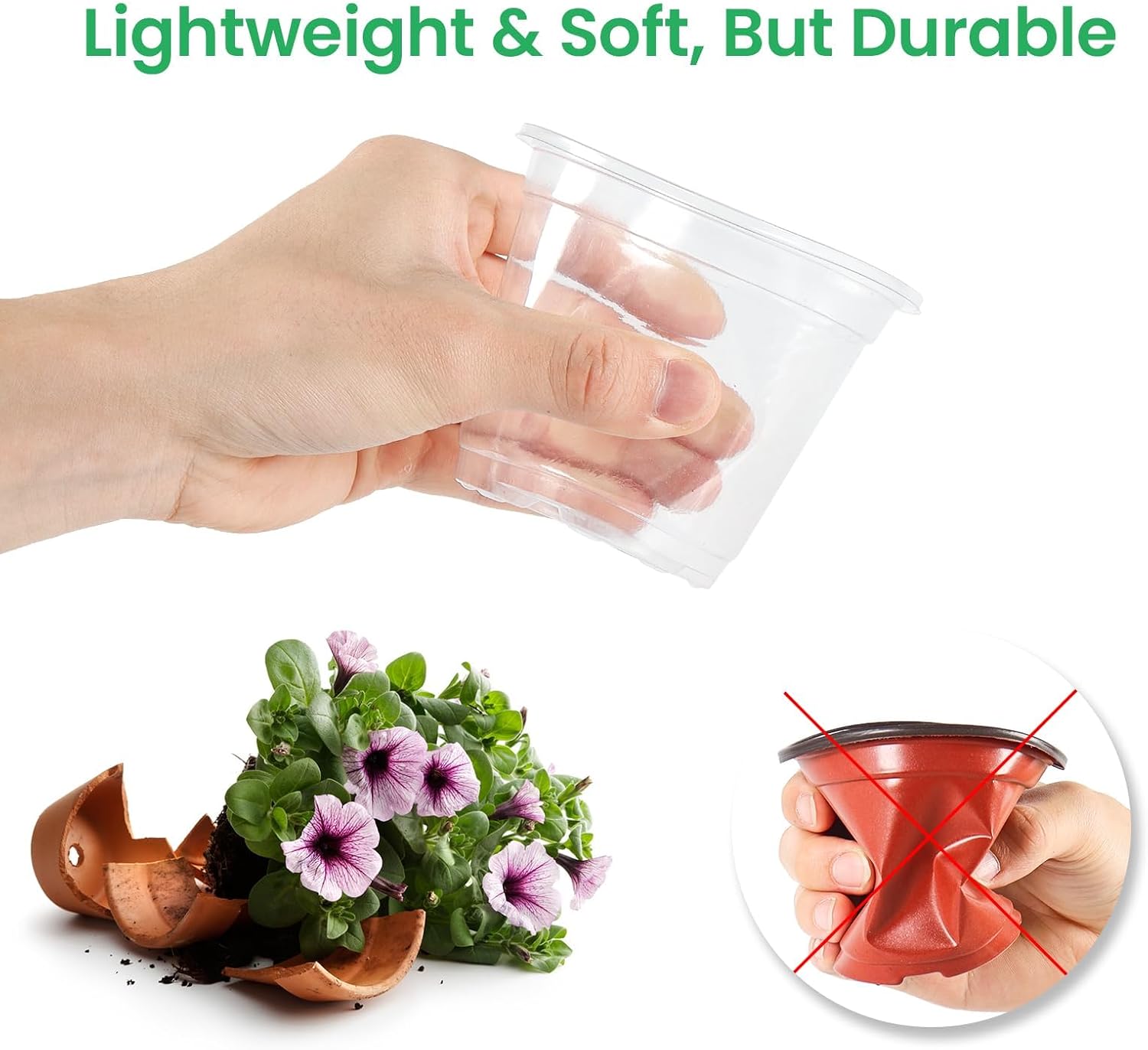 Thumbnail 3 de Bluepro Clear Nursery Pots, 36-Pack in Four Sizes with Drainage Holes
