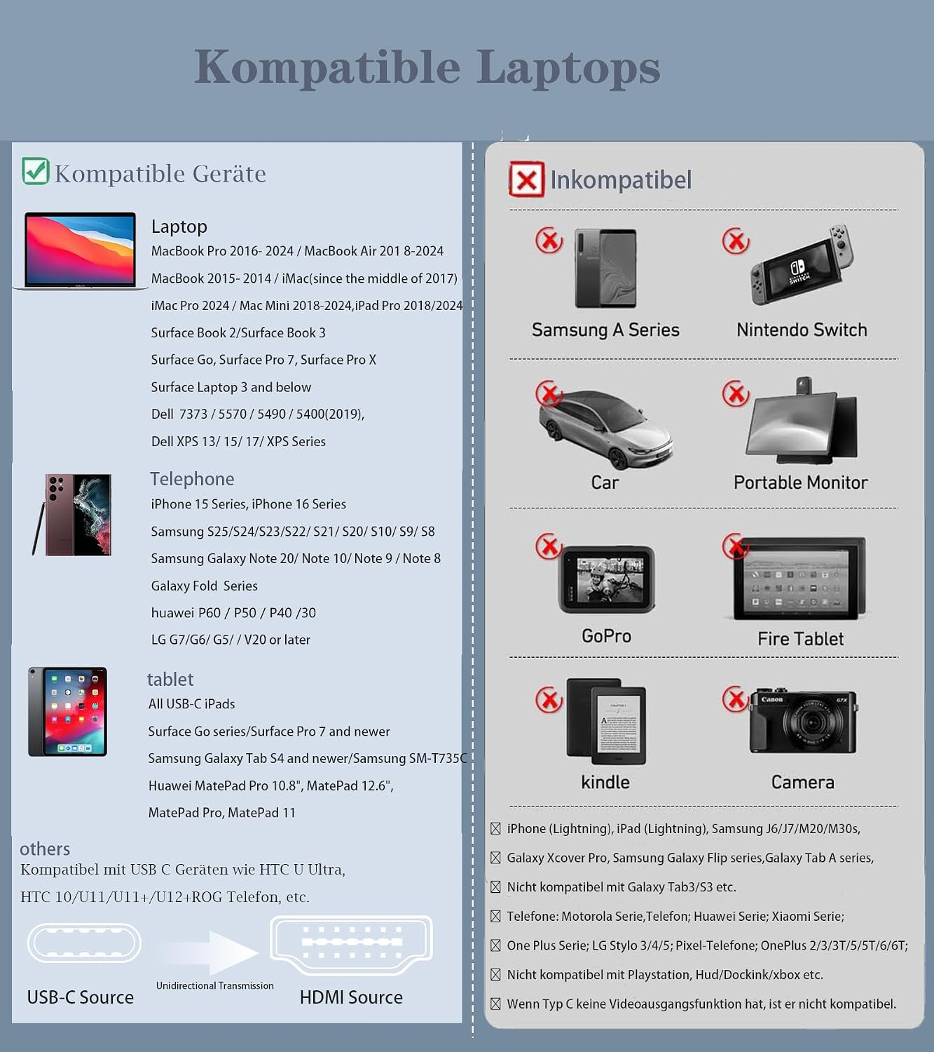 Thumbnail 4 de USB-C auf HDMI Kabel 6m – 4K@60Hz, USB-C zu HDMI Adapter, kompakt und langlebig
