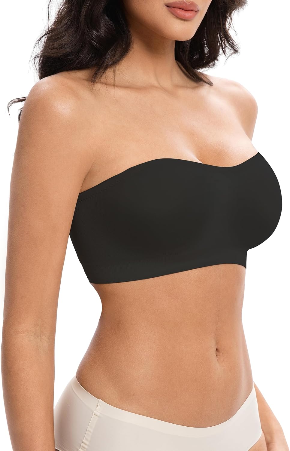 Detalle de ANGOOL BH ohne Träger Damen – Trägerloser Push Up mit Anti-Rutsch Silikon, bandeau ohne Bügel