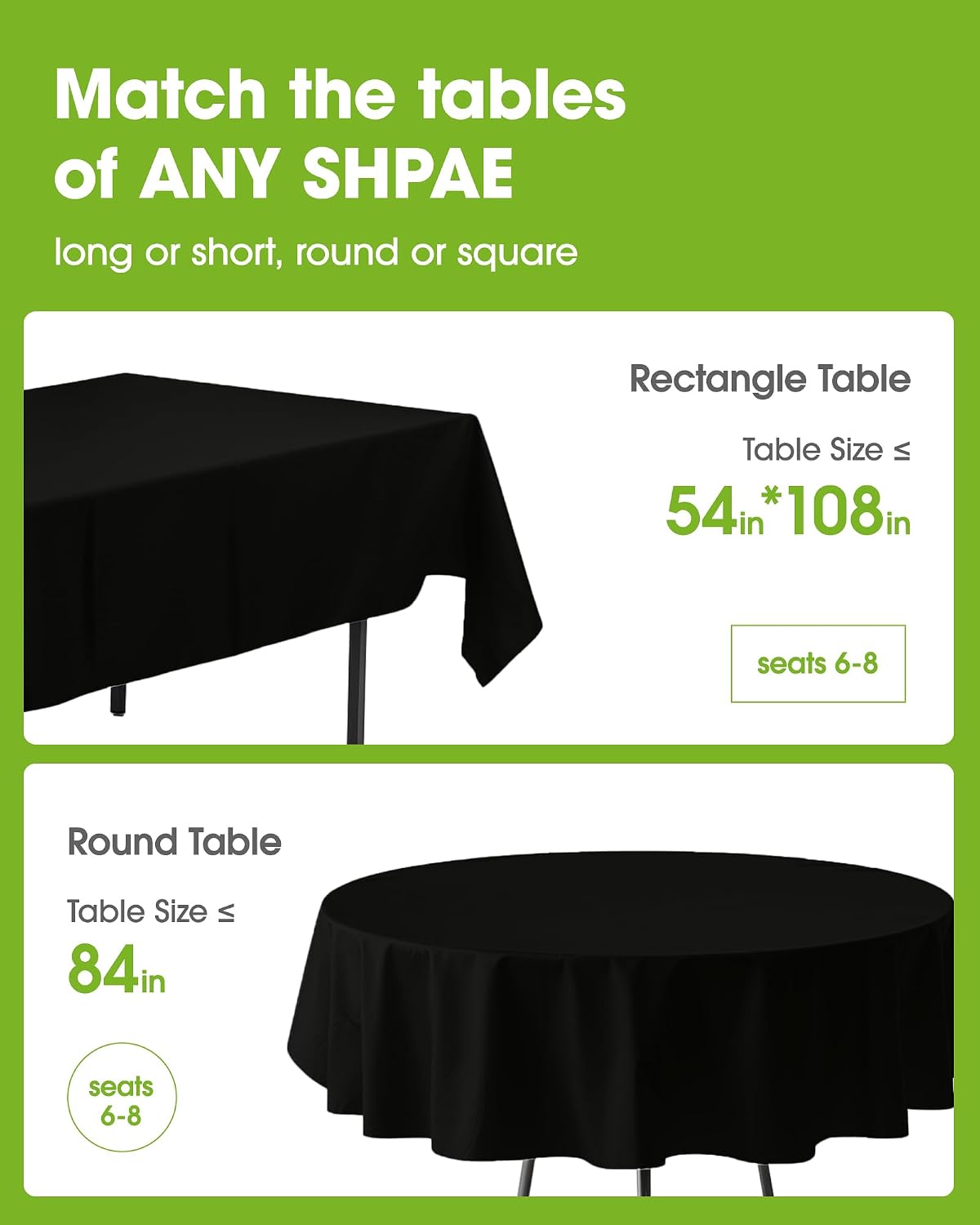 Detalle de Pureegg Disposable Plastic Tablecloth 8-Pack