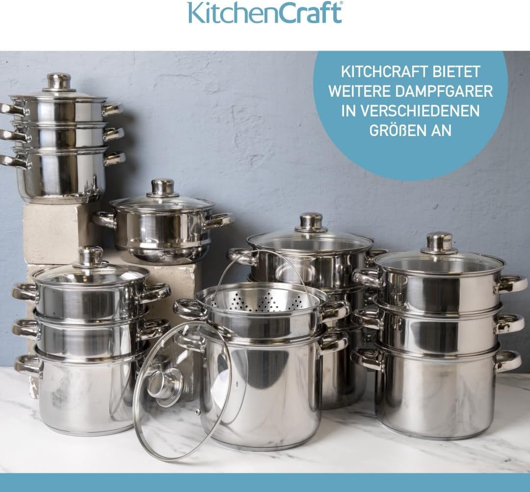 Thumbnail 5 de KitchenCraft Universaleinsatz Dampfgarer mit Deckel – stabiler Edelstahl, passt auf 16–20 cm Töpfe