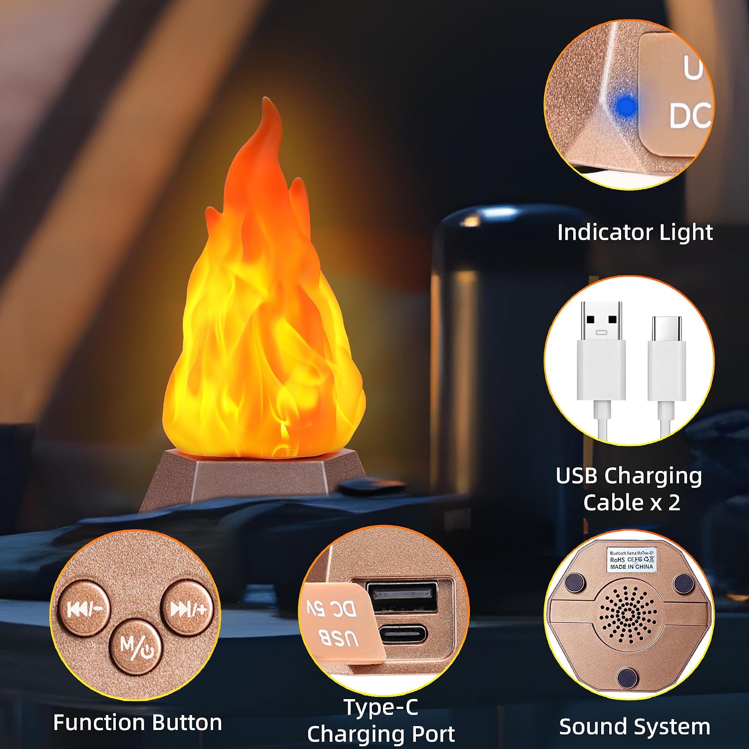 Thumbnail 6 de Toodour Outdoor Flame Lights 2-Pack