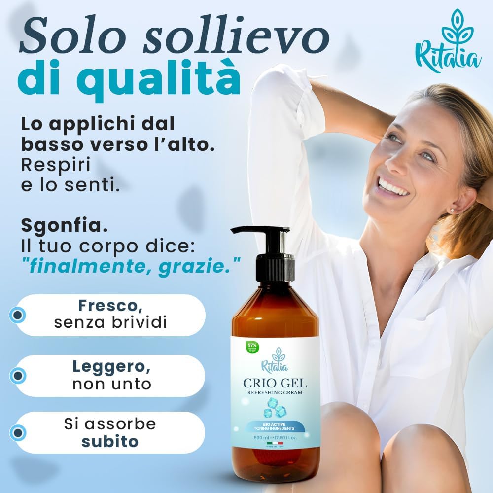 Thumbnail 6 de Ritalia® Criogel Drenante per gambe gonfie e pesanti (effetto freddo), 500 ml