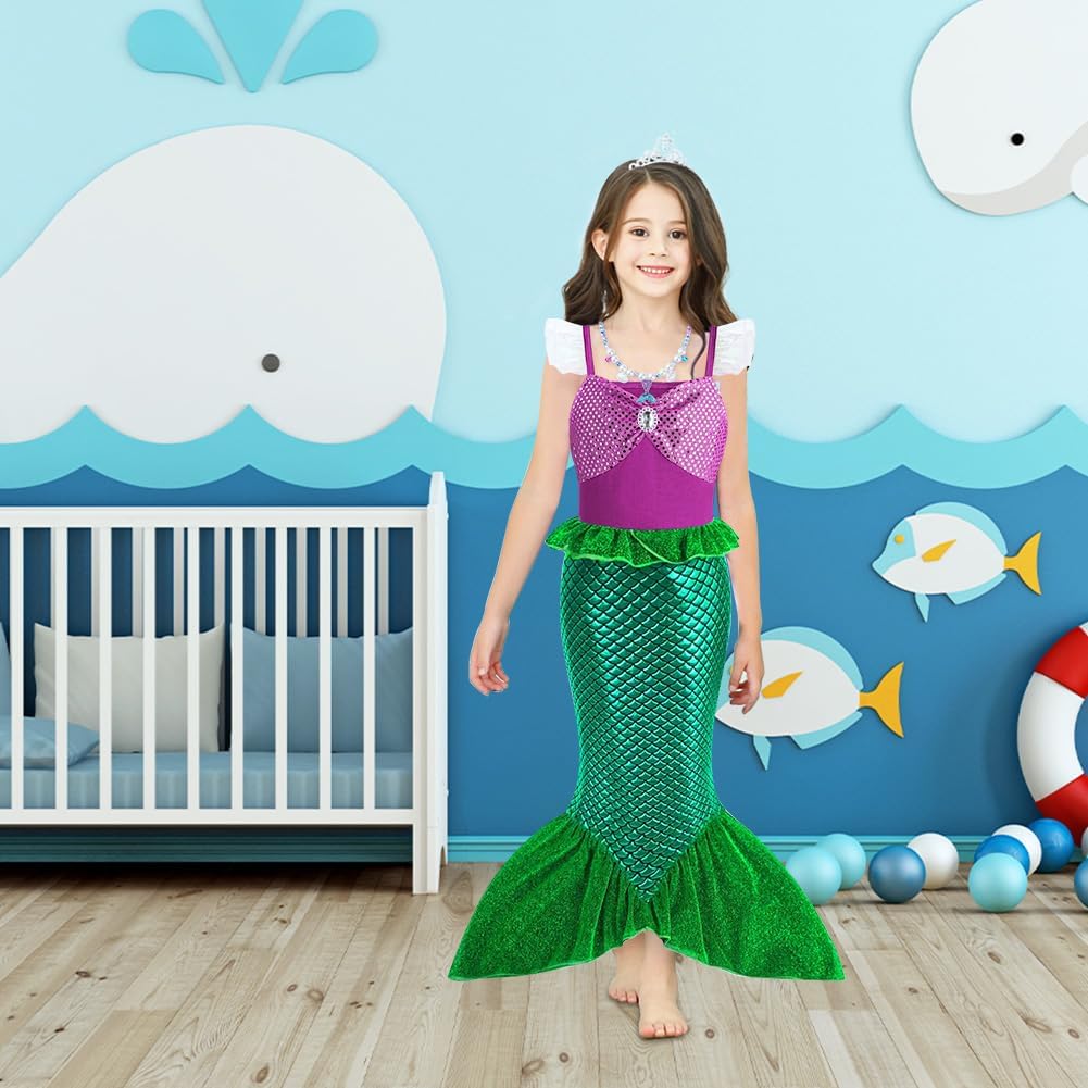 Thumbnail 4 de AOOWU Disfraz Sirena Niña