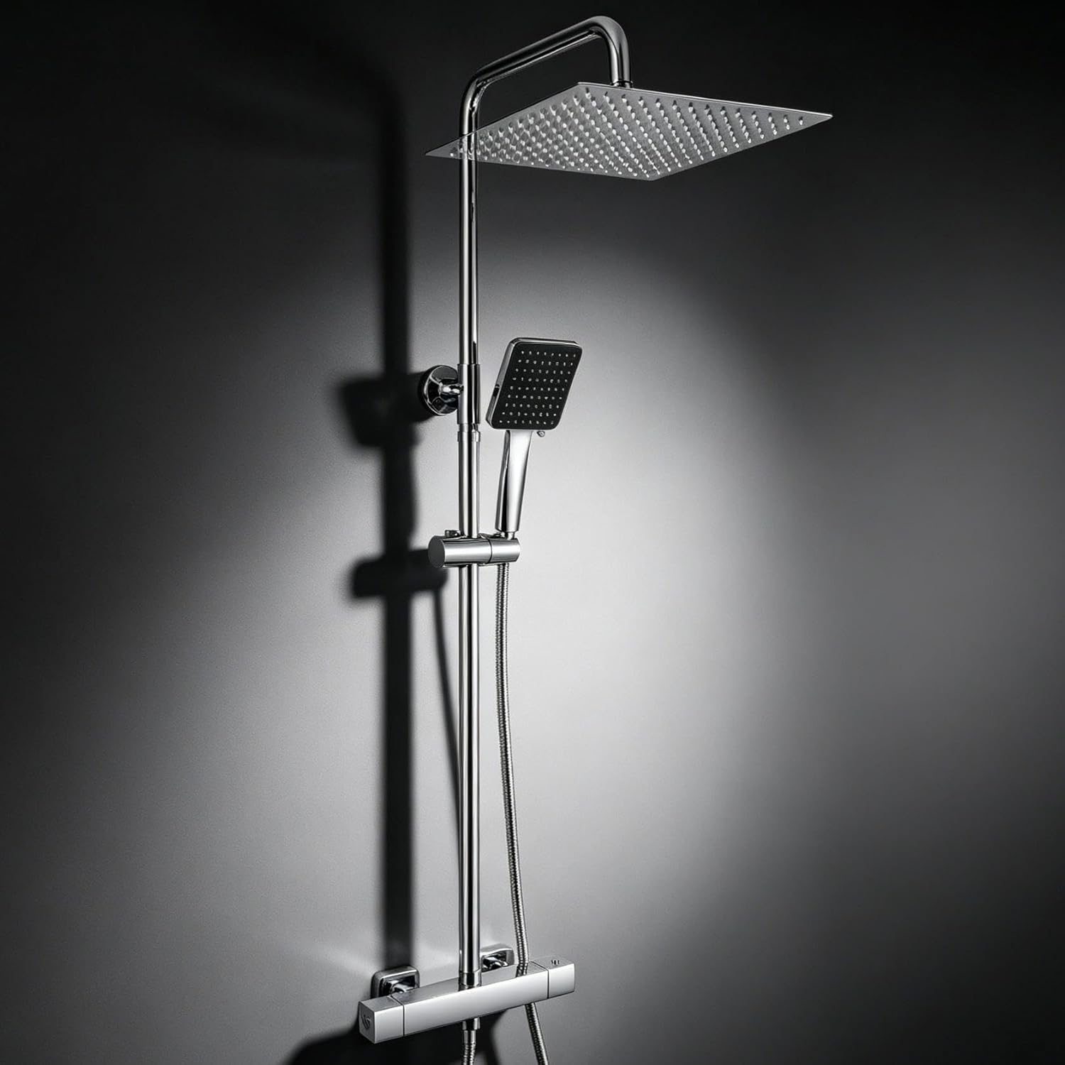 Detalle de Auralum Thermostat Regendusche Komplettset 30 cm Dusche