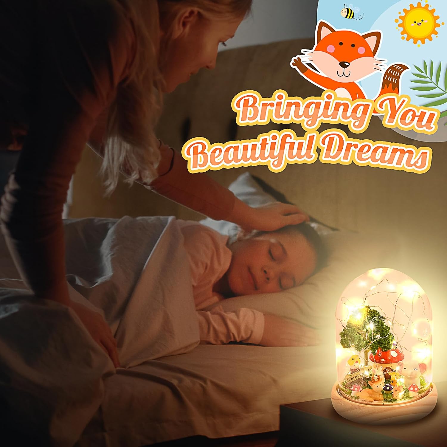 Thumbnail 5 de HappyGoLucky DIY-Tier-Nachtlicht-Set für Kinder ab 3 Jahren (Tier-Motive & Holzsockel)