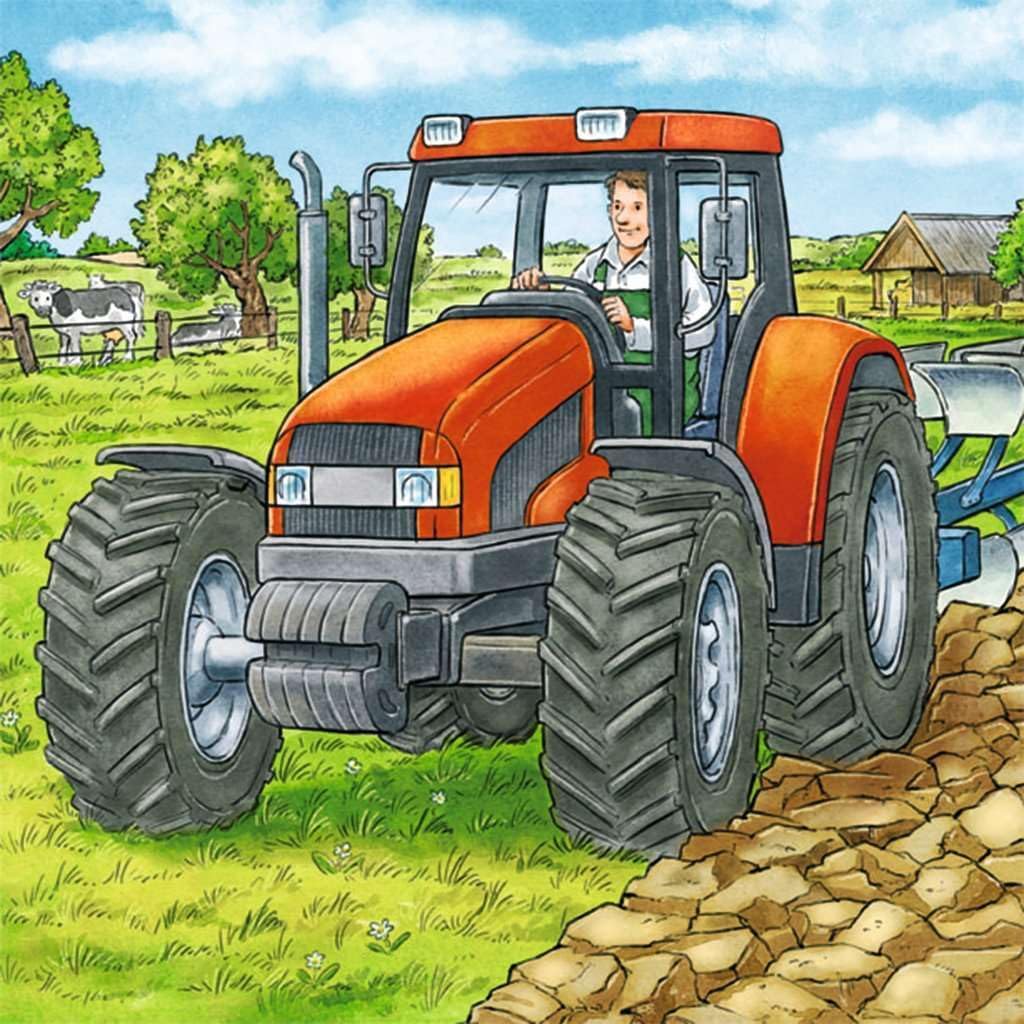 Detalle de Ravensburger Kinderpuzzle 09388 „Große Landmaschinen“ – 3×49 Teile, Puzzle für Kinder ab 5 Jahren