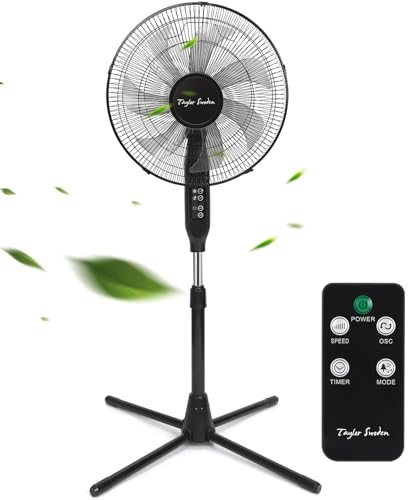 Detalle de Taylor Swoden Ventilador de pie con mando 7 aspas – Potente, silencioso y regulable