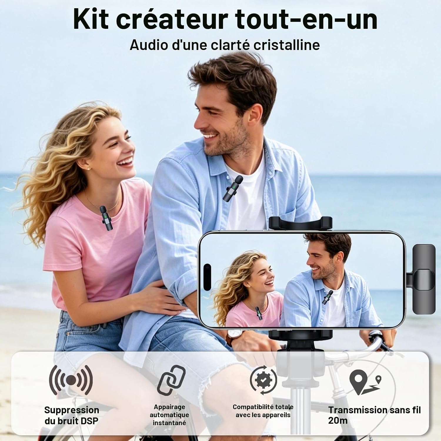 Detalle de Micro Cravate Sans Fil pour iPhone, iPad et téléphones Android — Uewpv