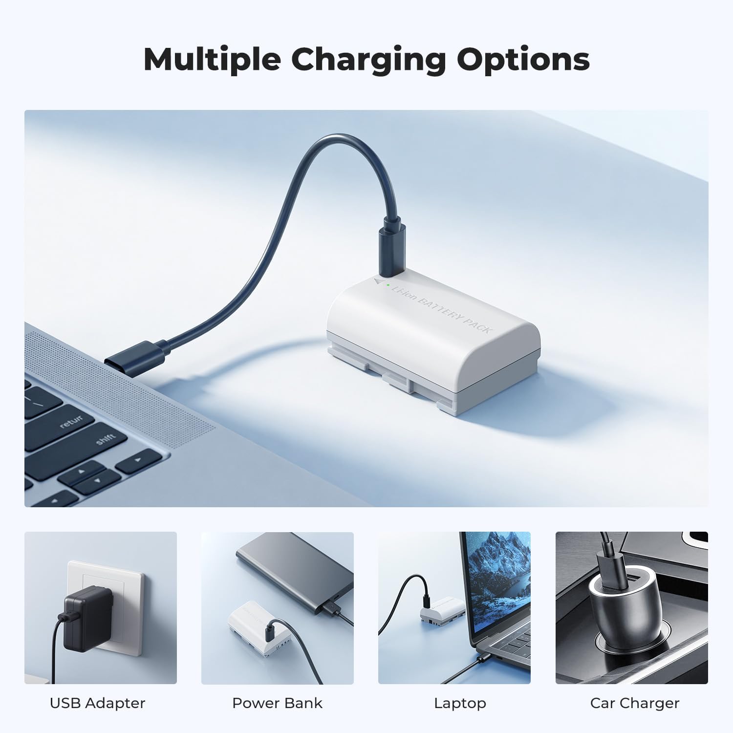 Detalle de K&F CONCEPT LP-E6P Akku 2520 mAh – Ersatzakku für Canon EOS R5/R6 und mehr (2er-Pack)