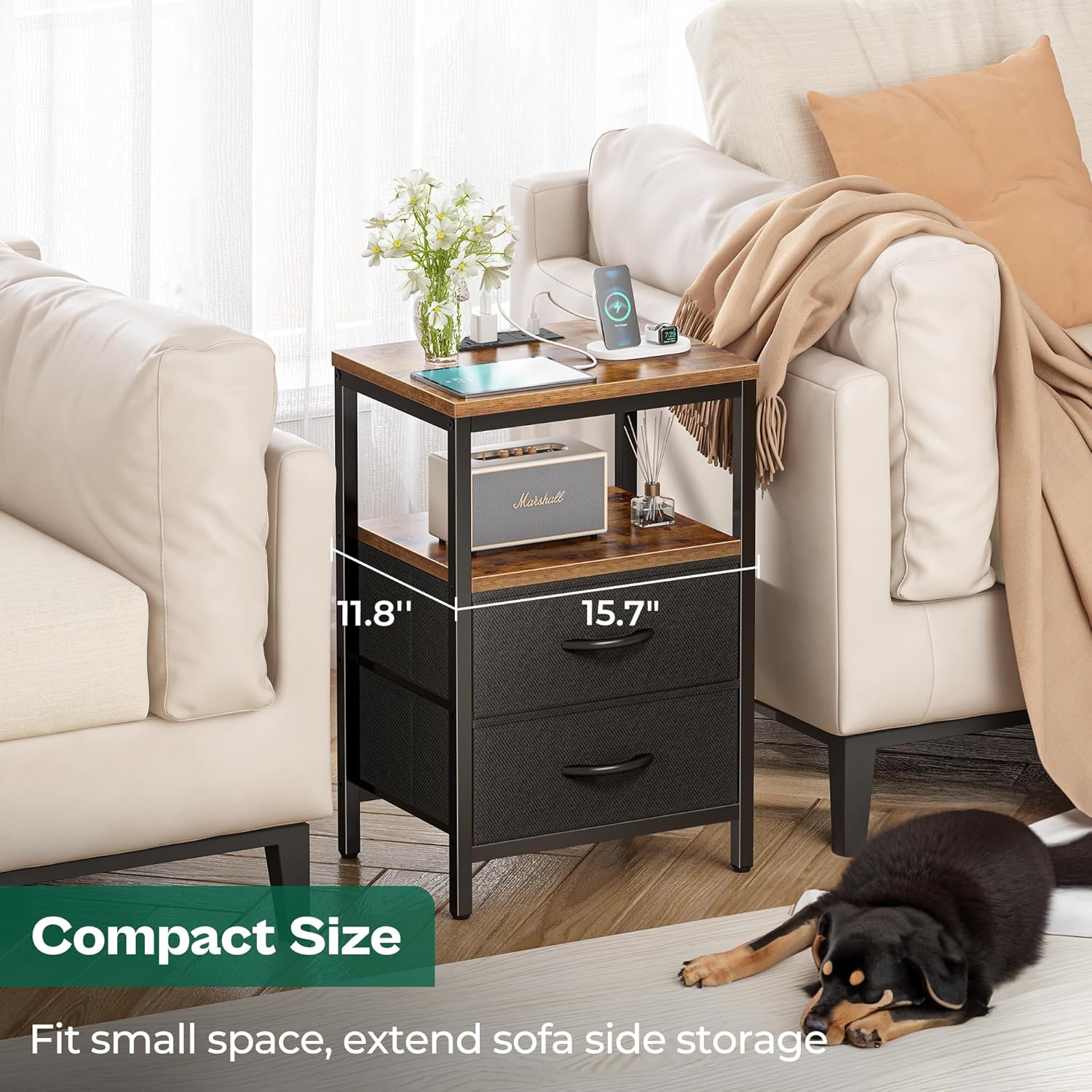 Thumbnail 5 de Huuger Nightstand with Charging Station