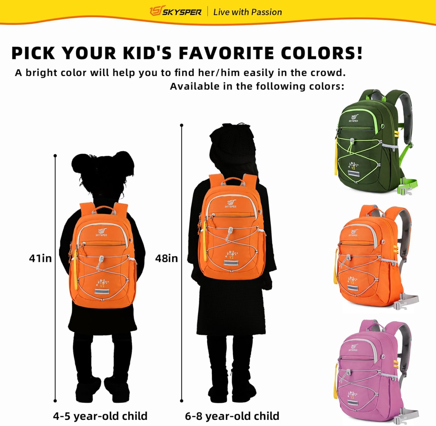 Detalle 2 de SKYSPER Kinderrucksack fürs Wandern (3–8 Jahre) – komfortabler Rucksack mit Brustgurt und verstellbarer Größe