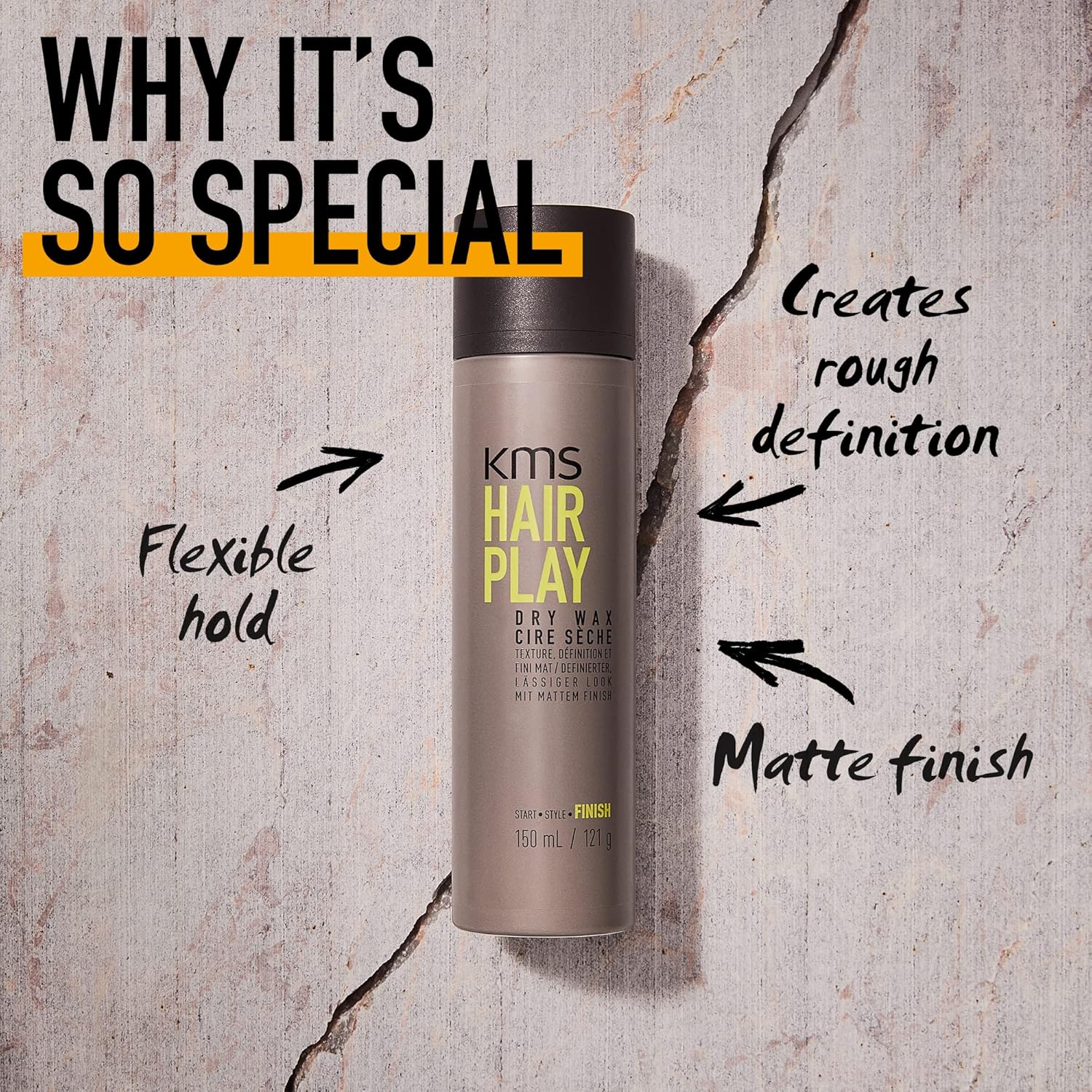 Thumbnail 1 de KMS HairPlay Dry Wax 150ml for Flexible Hold and Matte Definition