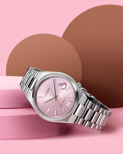 Detalle de Citizen Reloj automático NJ0200-50Z, Plata y Rosa: robustez y estilo moderno