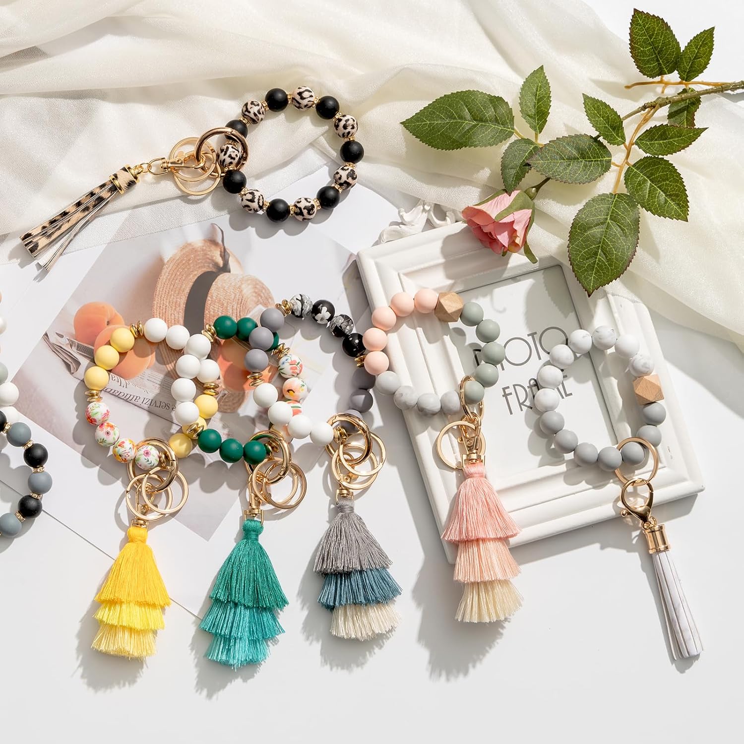 Thumbnail 2 de CHUQING Schlüsselanhänger-Armband mit Silikonperlen für Autoschlüssel – Schlüsselarmband für Damen