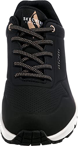 Detalle de Skechers Donna Uno Shimmer Away Trainers – Black Durabuck 38 EU