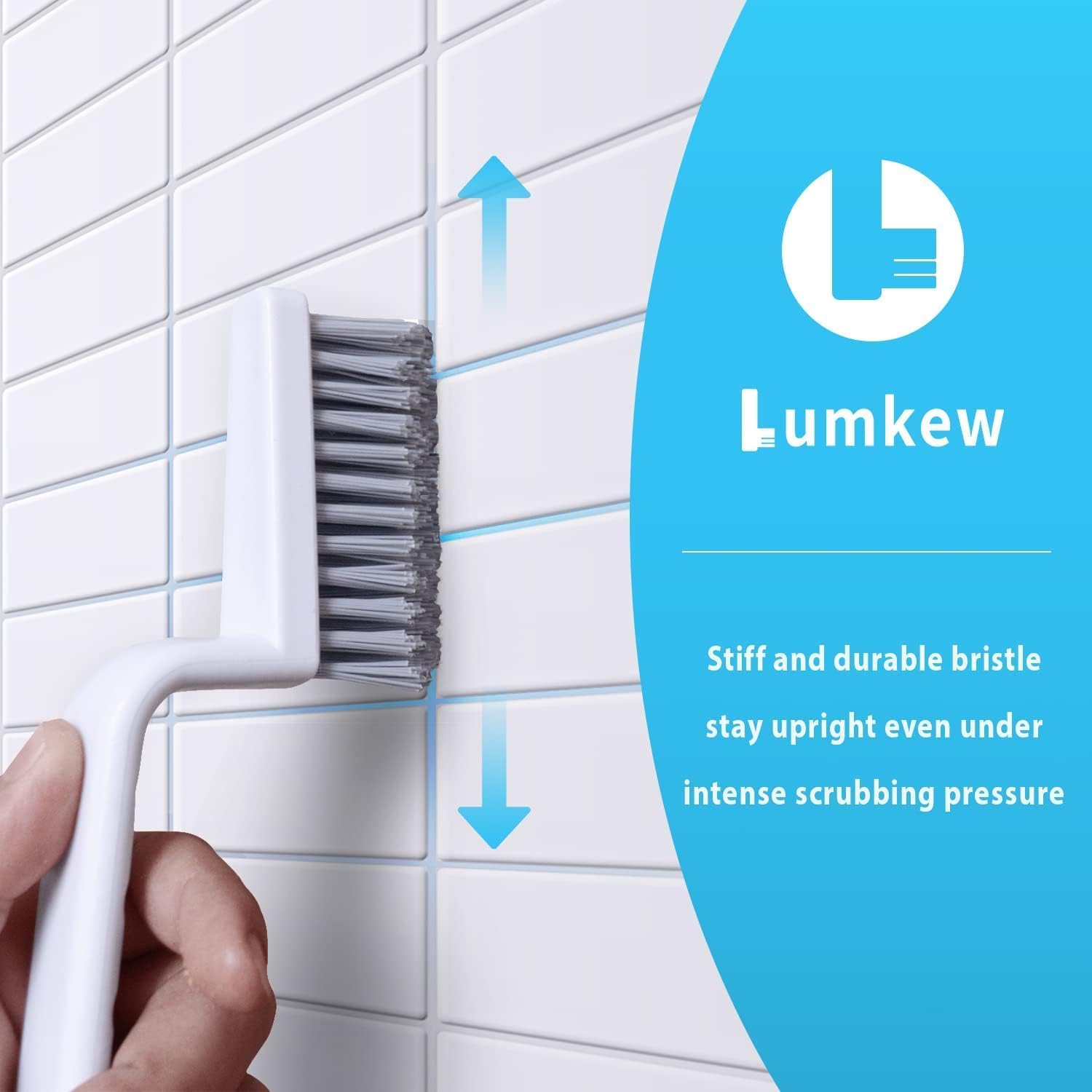 Detalle 1 de Lumkew Grout Brush Set, 4-Piece with V-Shaped Hard Bristles