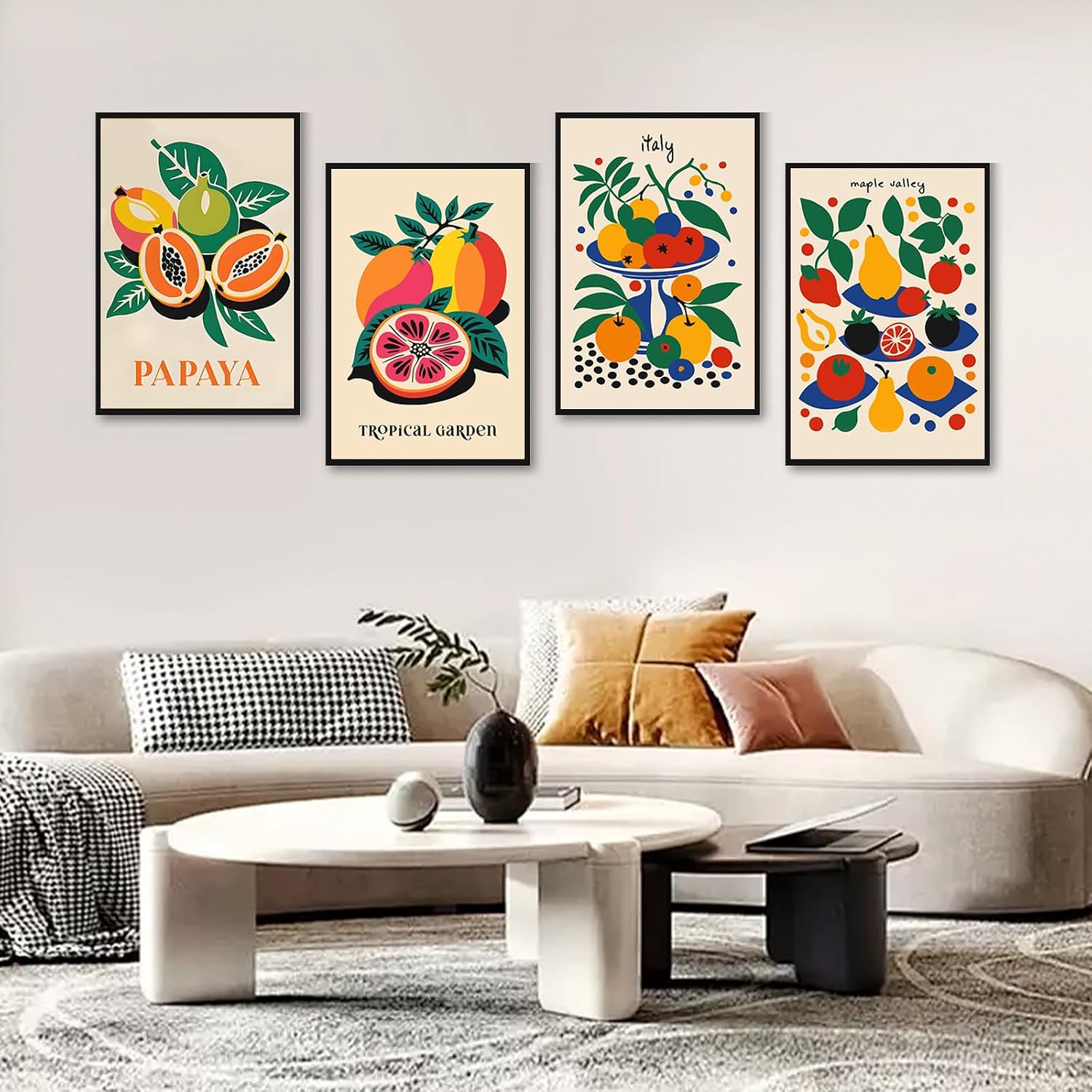 Thumbnail 1 de GEEHEIY 4 Pack Framed Paint by Numbers for Adults – Fruit Themed DIY Kit (20 x 30 cm), Includes Frames, Acrylic Paints and Accessories