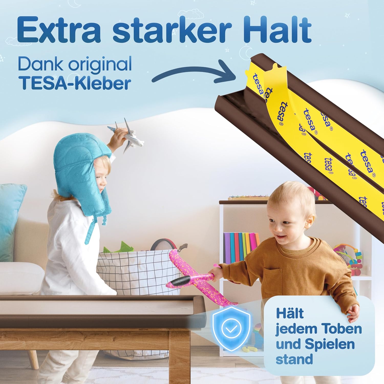 Thumbnail 5 de MUTKIND Kantenschutz Baby (Braun) – 6 Meter + 10x Eckenschutz, selbstklebend mit TESA-Kleber