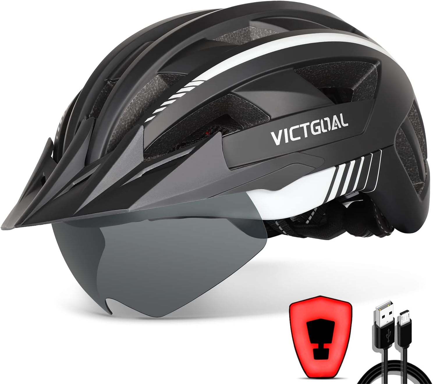 Thumbnail 4 de VICTGOAL Fahrradhelm MTB Herren Damen mit Visier ⌚🎧?