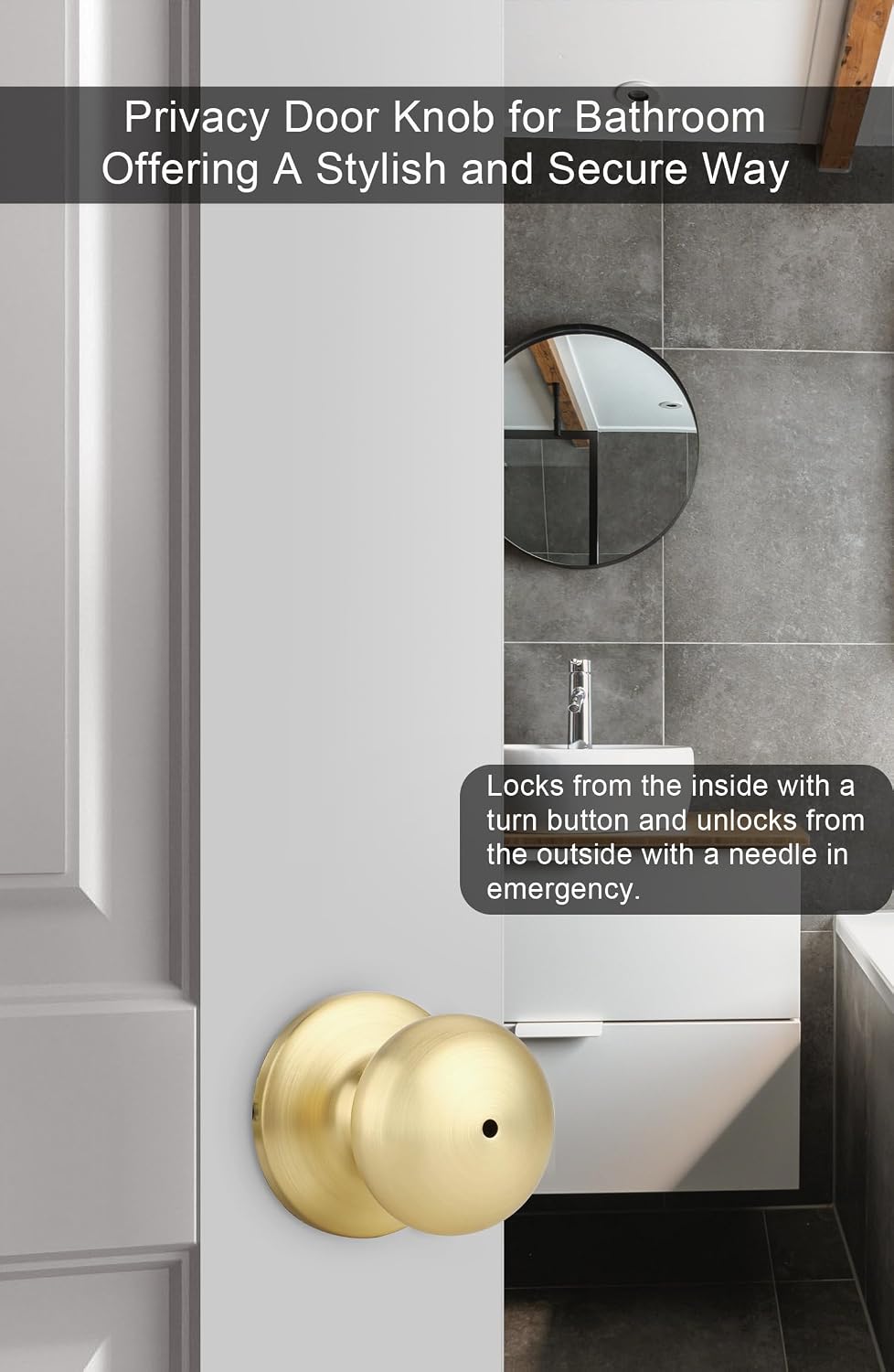 Detalle 2 de Goldenwarm Privacy Door Knobs, 6-Pack
