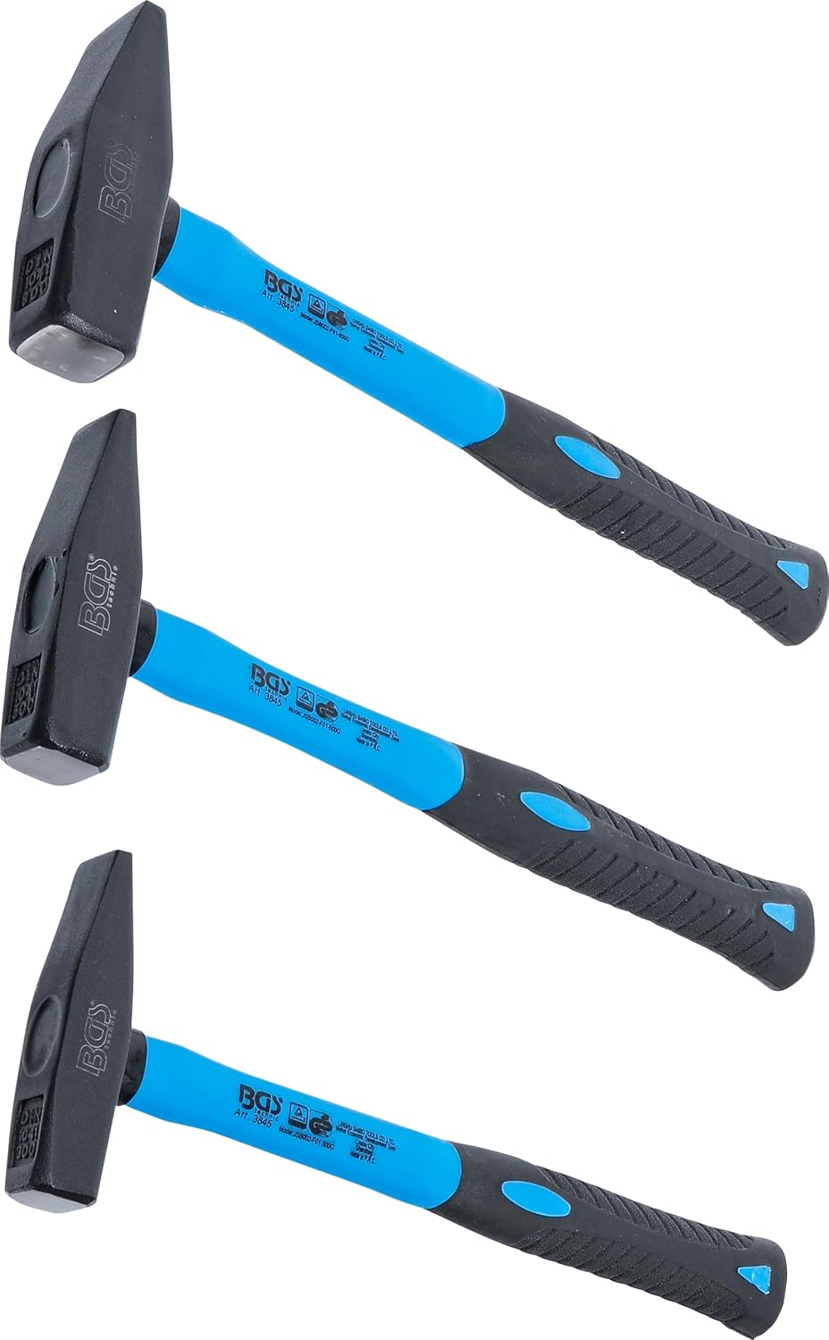 Detalle de BGS 3845 Engineer’s Hammer Set, Fibreglass Handles, DIN 1041, 300/500/800 g