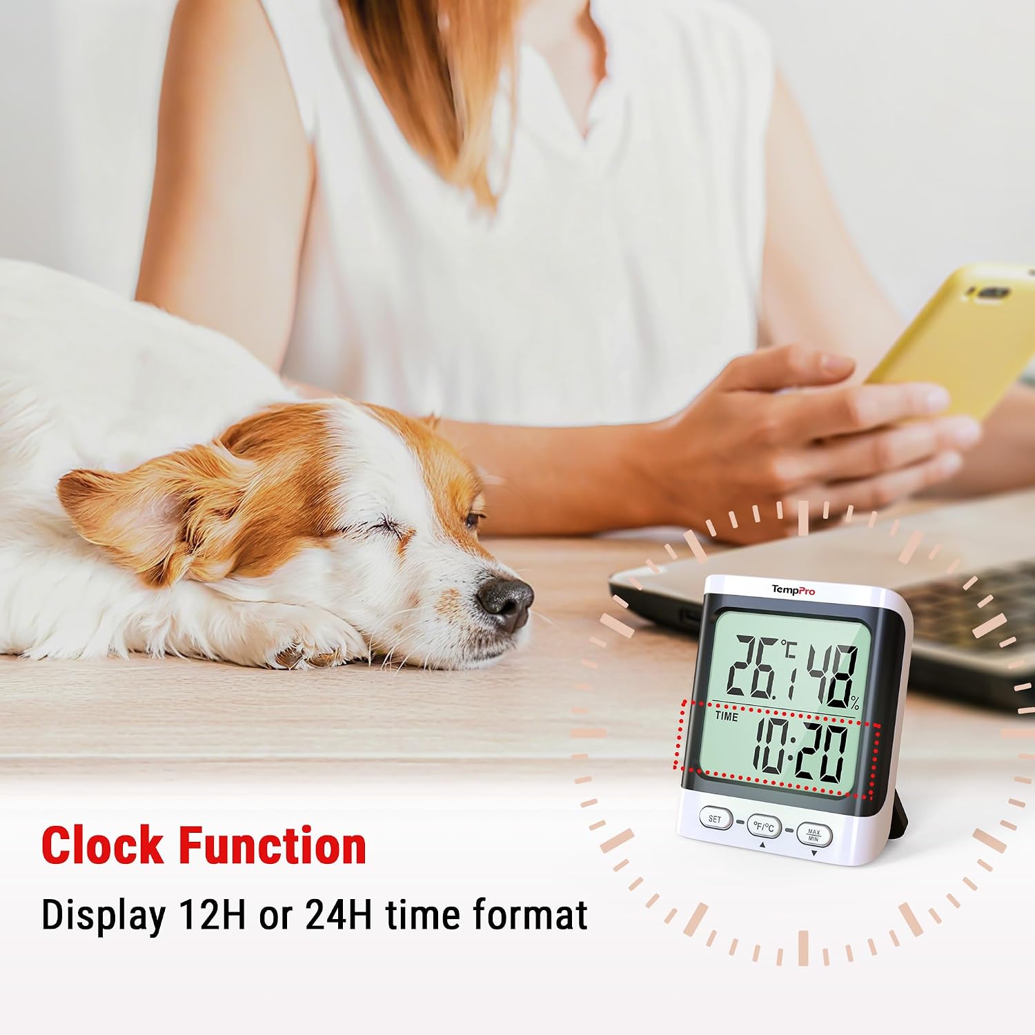 Detalle 2 de ThermoPro TP152 hygrometer 24‑hour display