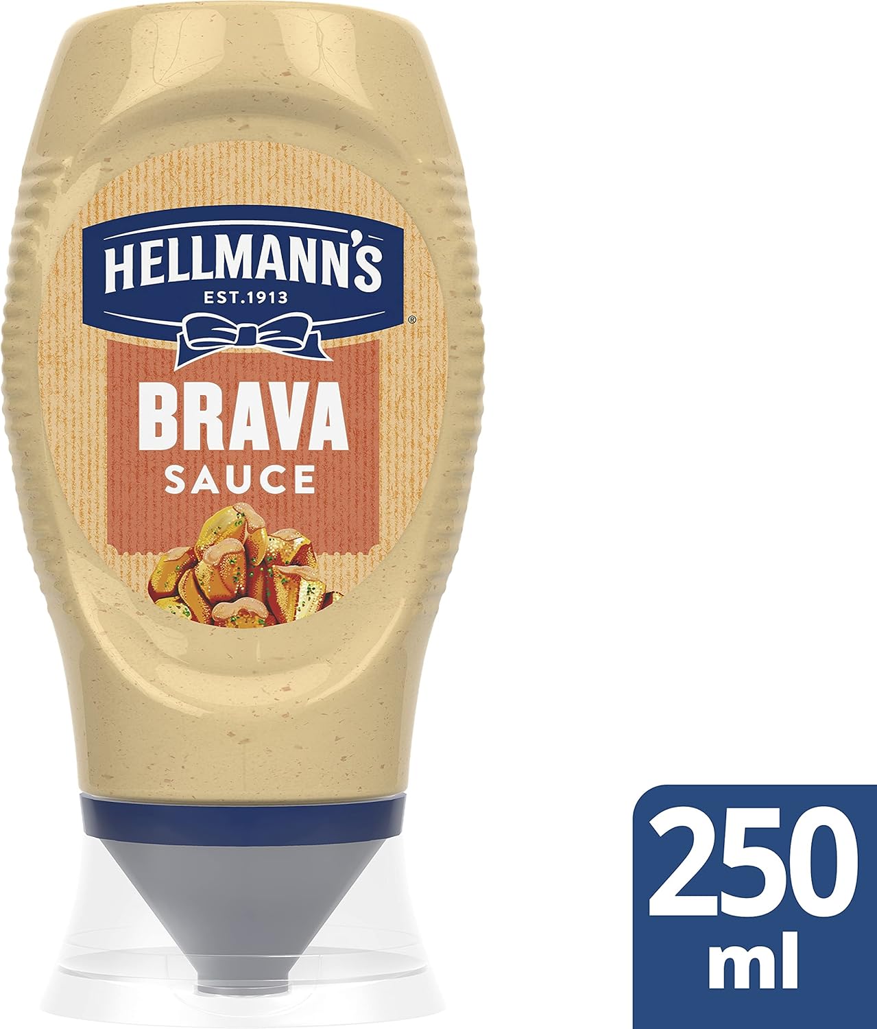 Detalle 2 de Hellmann's Salsa Brava Bocabajo 250ml Pack de 8 🌶