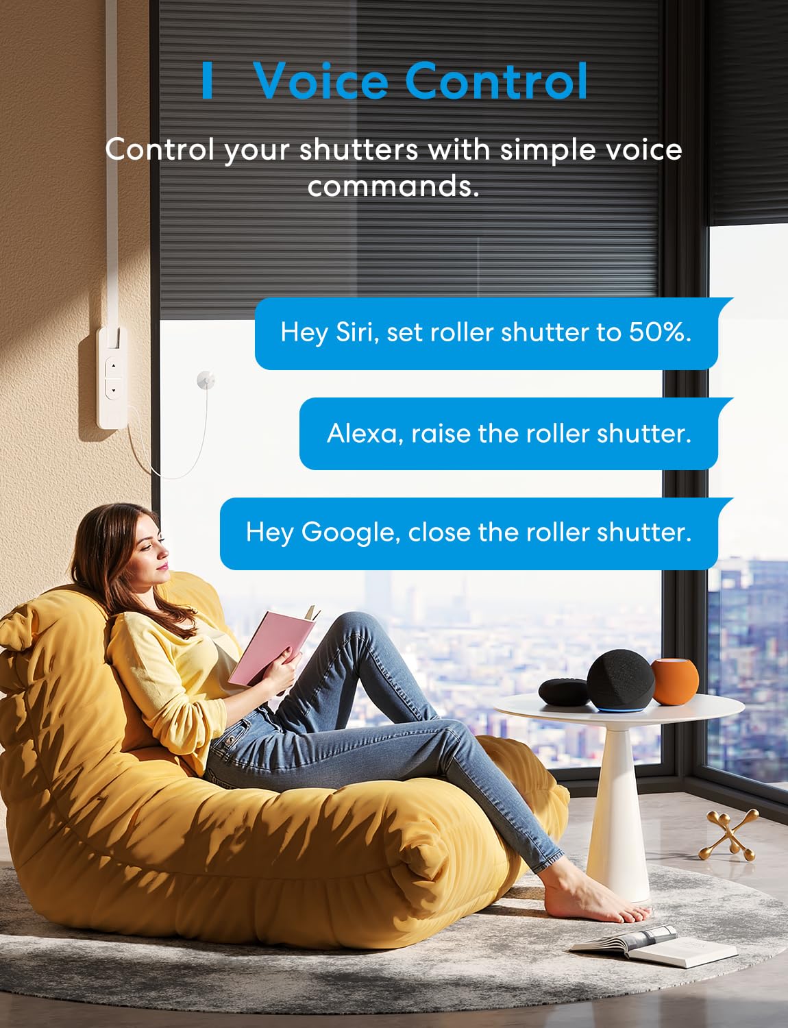 Detalle de Meross Matter Avvolgitore Tapparella Elettrico da Incasso – compatibile HomeKit, Alexa, Google e SmartThings