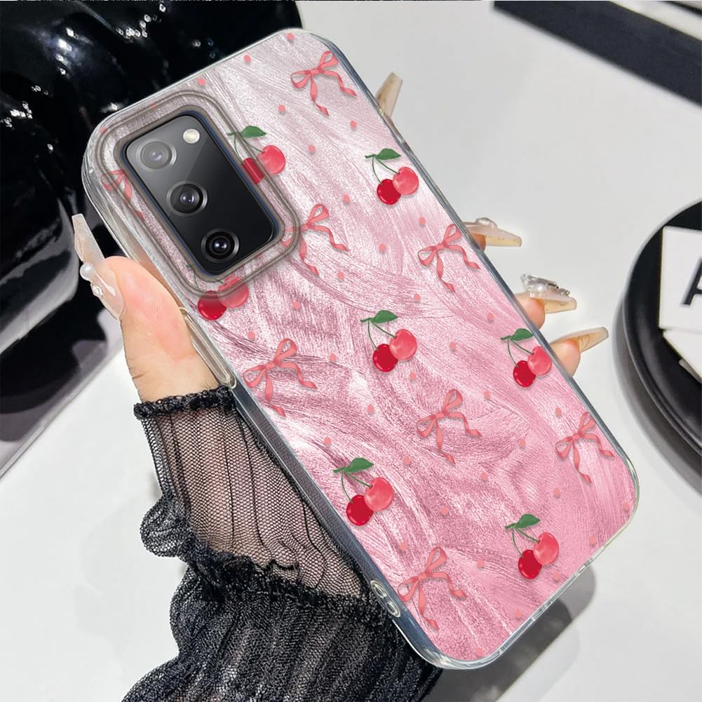Detalle de Tedyhülle Hülle für Samsung Galaxy S20 FE 2022 / S20 FE 5G – Rosa Kirsche Muster, Dünne TPU/PC Schutz