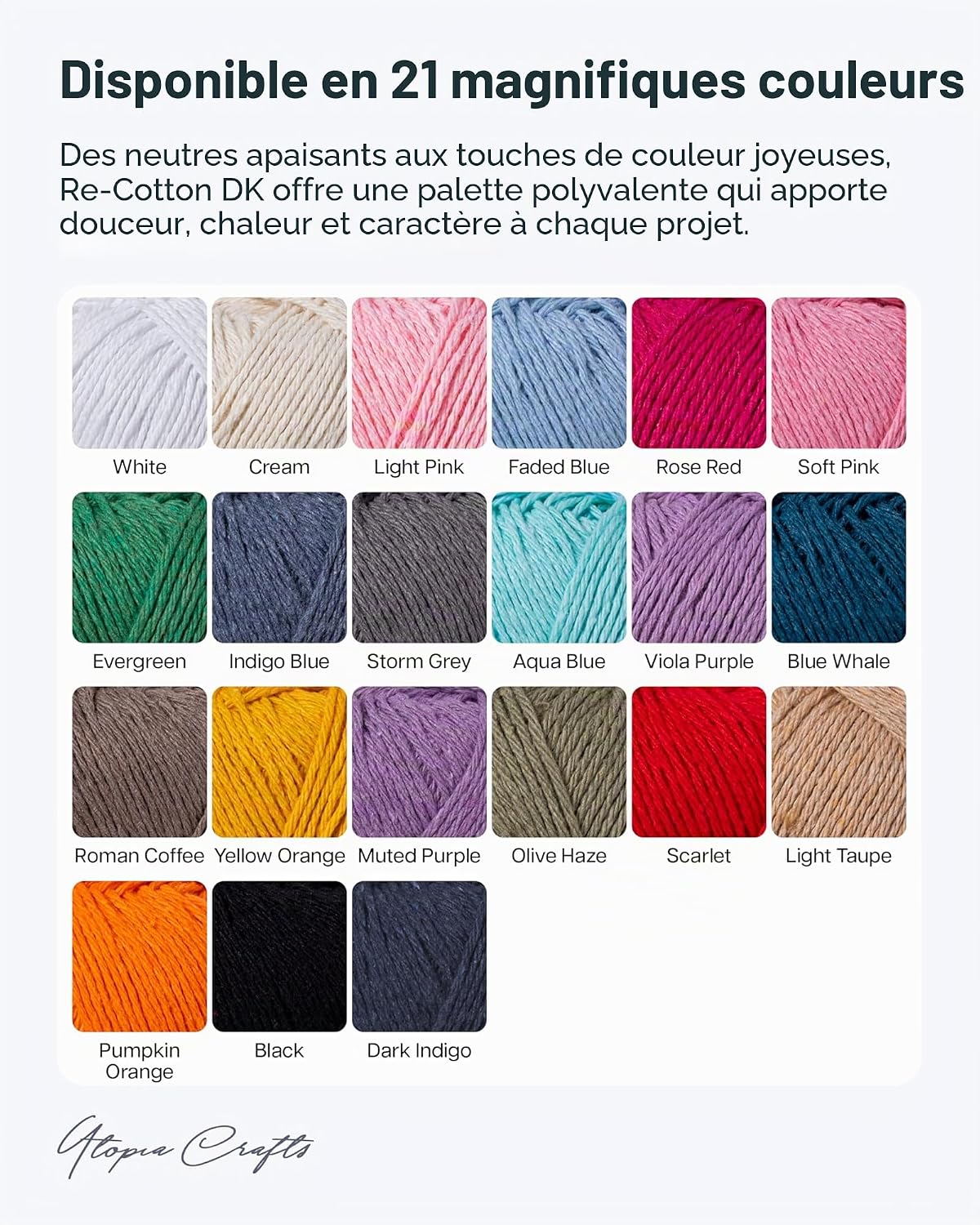Thumbnail 4 de Lot de 5 pelotes Utopia Crafts Re-Cotton 100 g